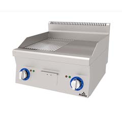 Atalay Setüstü Elektrikli Izgara, Yarı Nervürlü Yarı Düz, Krom Yüzeyli, 60x60x30 Cm, E AEI 660 ND CR - Atalay