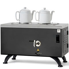 Ateşe Efes Digital Tea Boiler, 2 Teapots, Electric, Statically Painted, Black - Ateşe