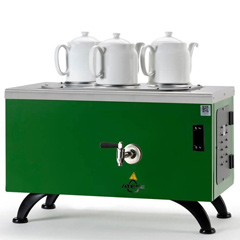 Ateşe Efes Digital Tea Kettle, 3 Teapots, Electric, Static Painted, Green - Ateşe