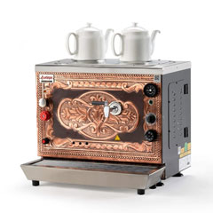 Ateşe Sümela Analog Çay Kazanı, Elektrikli Gazlı, Inox, 2 Demlikli - Ateşe