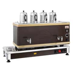 Ats Silver Static Painted Tea Boiler, 4 Tea Pots, Electric+Gas - Öztiryakiler