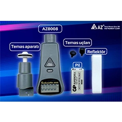 AZ 8008 Temaslı ve Temassız Devir Ölçer Takometre - 4