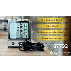 AZ 87792 Alarmed Indoor and Outdoor Temperature Indicator, Indoor Humidity Measurer - 2