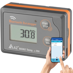 AZ 88362 Sıcaklık Nem Kayıt Cihazı Datalogger, Akıllı Telefon Uyumlu - 1