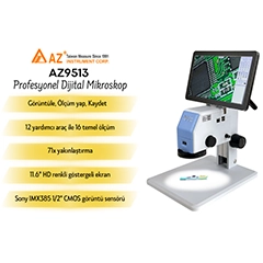 AZ 9513 Ekranlı Profesyonel Dijital Mikroskop - 3