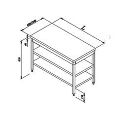 Base Shelved Work Tables Backless 100x70 cm - Öztiryakiler