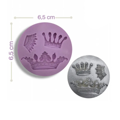 Beysa 3lü Kral Tacı Silikon Şeker Hamuru Kalıbı, 6,5x6,5 cm - Beysa