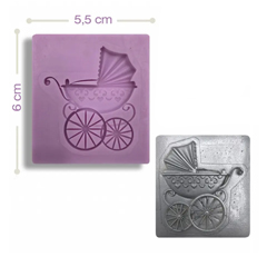Beysa Bebek Arabası Silikon Şeker Hamuru Kalıbı, 6x5,5 cm - Beysa