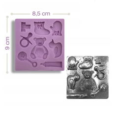 Beysa Bebek Seti Silikon Şeker Hamuru Kalıbı, 9x8,5 cm - Beysa