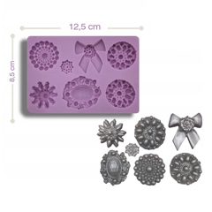 Beysa Broş Seti Silikon Şeker Hamuru Kalıbı, 8,5x12,5 cm - Beysa