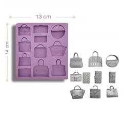 Beysa Çanta Silikon Şeker Hamuru Kalıbı, 14x13 cm - Beysa