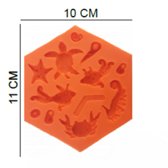 Beysa Deniz Canlıları Silikon Şeker Hamuru Kalıbı, 11x10 cm - Beysa