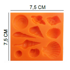 Beysa Deniz Kabuğu Silikon Şeker Hamuru Kalıbı, 7,5x7,5 cm - Beysa