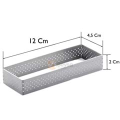 Beysa Dikdörtgen Paslanmaz Tart Kalıbı, 12x4,5 cm - 1