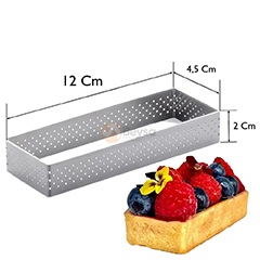 Beysa Dikdörtgen Paslanmaz Tart Kalıbı, 12x4,5 cm - 2