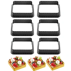 Beysa Exoglass Delikli Tart Kalıbı, Kare, 6lı - 2