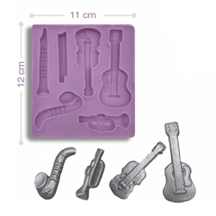 Beysa Gitar Silikon Şeker Hamuru Kalıbı, 12x11 cm - Beysa