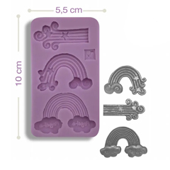 Beysa Gökkuşağı Silikon Şeker Hamuru Kalıbı, 10x5,5 cm - Beysa