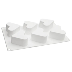 Beysa Kalp Silikon Kek Kalıbı, 6lı - Beysa