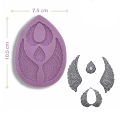 Beysa Kanat Takımı Silikon Şeker Hamuru Kalıbı, 10,5x7,5 cm - Beysa