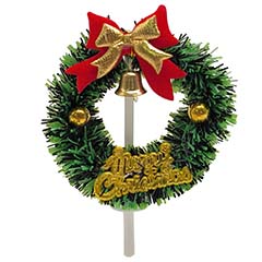 Beysa Merry Christmas Çelenk Yılbaşı Pasta Süsü, 50li - Beysa