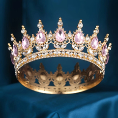 Beysa Metal Pasta Tacı, Altın Pembe Taşlı - Beysa