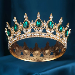 Beysa Metal Pasta Tacı, Altın Yeşil Taşlı - Beysa