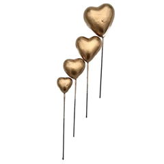 Beysa Metalik Altın Kalp Pasta Süsü, 20li Paket - Beysa