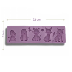 Beysa Minik Kedi Bordür Silikon Şeker Hamuru Kalıbı, 6,5x22 cm - Beysa