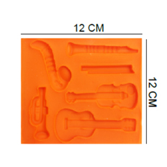 Beysa Müzik Aletleri Silikon Şeker Hamuru Kalıbı, 12x12 cm - Beysa