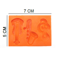 Beysa Müzik Aletleri Silikon Şeker Hamuru Kalıbı, 5x7 cm - Beysa