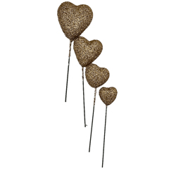 Beysa Simli Altın Kalp Pasta Süsü, 20li Paket - Beysa