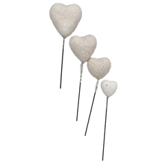 Beysa Simli Beyaz Kalp Pasta Süsü, 20li Paket - Beysa