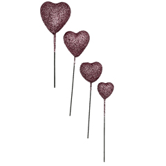 Beysa Simli Pembe Kalp Pasta Süsü, 20li Paket - Beysa