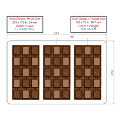 Beysa Tablet Çikolata Kalıbı, No:459 100gr - 2