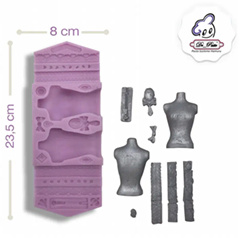 Beysa Üst Figür Silikon Şeker Hamuru Kalıbı, 23,5x8 cm - Beysa (1)