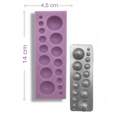 Beysa Yarım Küreler Silikon Şeker Hamuru Kalıbı, 14x4,5 cm - Beysa