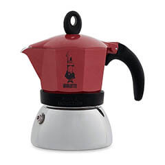 Bialetti Moka Pot Induction 3 Cup, Red - Bialetti