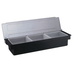 Biradlı 3'lü Polikarbon Kapaklı Bar Konteyner, 50x16x9 cm - Biradlı