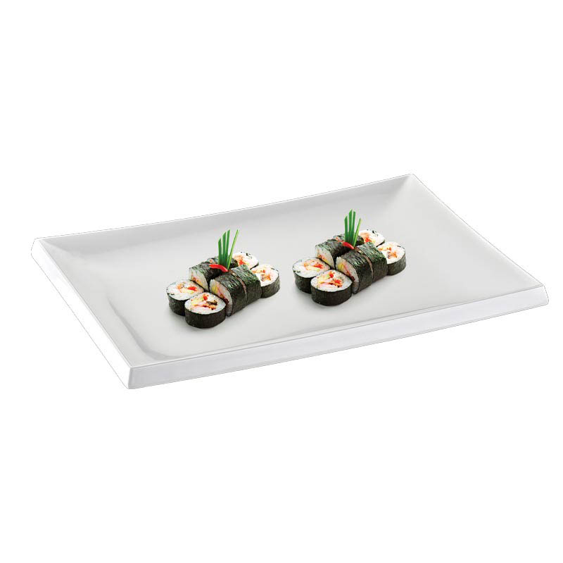 Biradlı Açık Büfe Sushi Servis Tabağı 40x27x2 cm