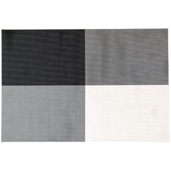 Biradlı Amerikan Servis, Pvc, Desenli, 30x45 cm, Siyah - Biradlı