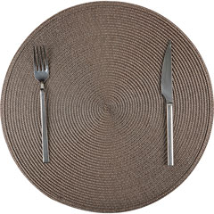 Biradlı Amerikan Servis, Pvc, Yuvarlak, 38 cm, Kahverengi - Biradlı