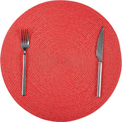 Biradlı Amerikan Servis, Pvc, Yuvarlak, 38 cm, Kırmızı - Biradlı