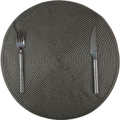 Biradlı Amerikan Servis, Pvc, Yuvarlak, 38 cm, Siyah - Biradlı