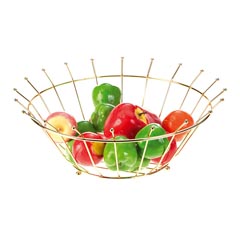 Biradlı BRD-HW1160 Wire Fruit Holder, Gold - Biradlı