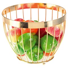 Biradlı BRD-HW126 Wire Fruit Basket, Gold - Biradlı