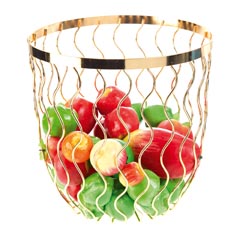 Biradlı BRD-HW185 Wire Fruit Bowl, Gold - Biradlı