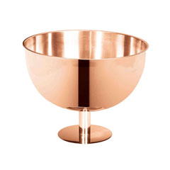 Biradlı Çelik Punch Kasesi, 16x18 cm, Bakır - Biradlı