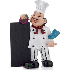 Biradlı Dekoratif Aşçı Figürü, 41 cm - Biradlı