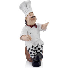 Biradlı Dekoratif Aşçı Figürü, 66 cm - Biradlı